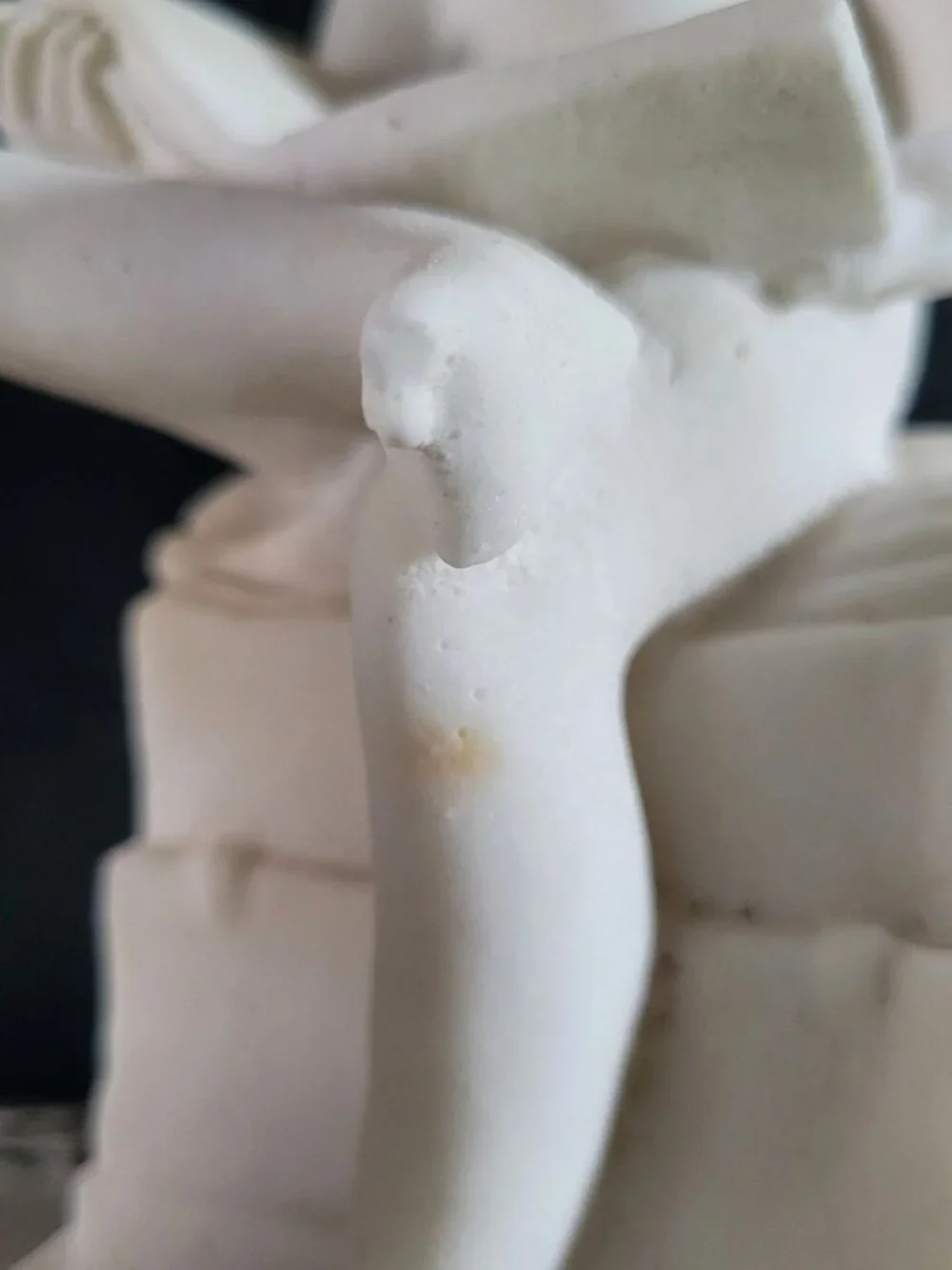 Vintage White Alabaster Sculpture Lamp Of Child Scribe After Canova 12.5 Inches